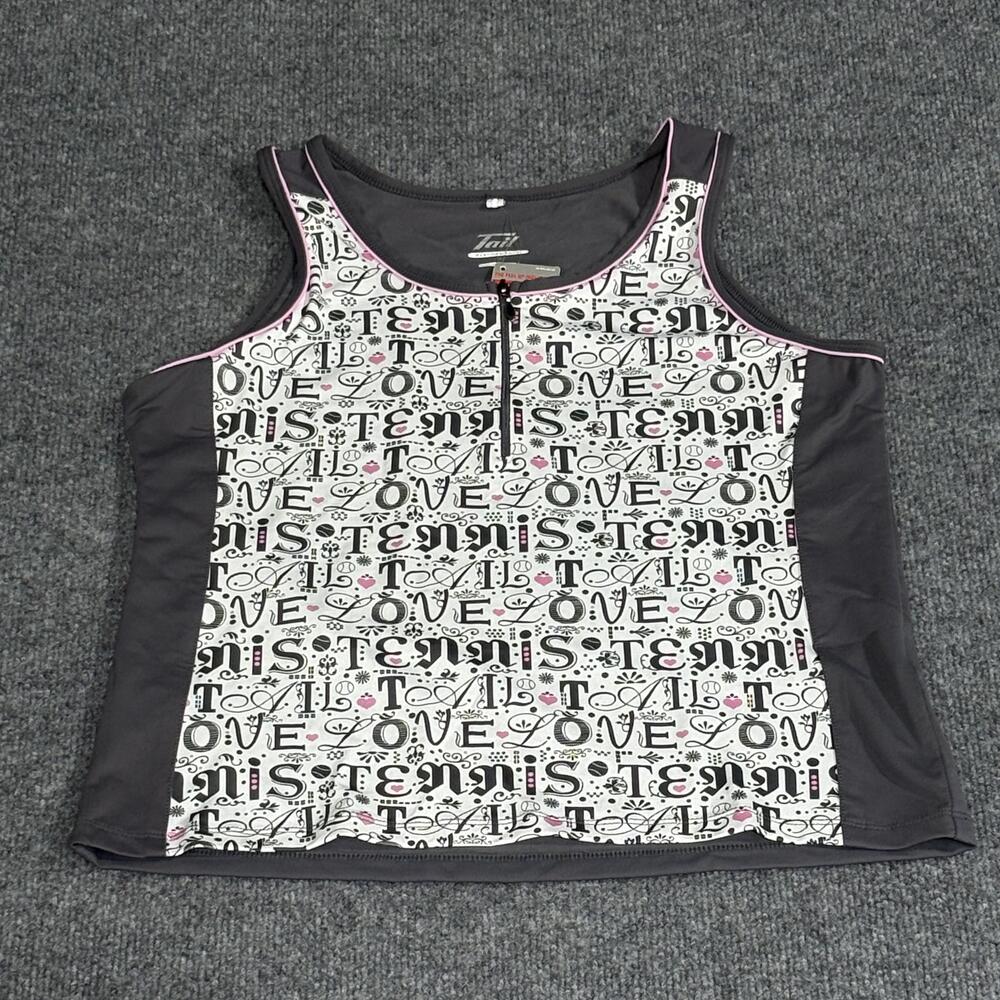 Tail Tank Womens Medium Gray T.T. Love Sport Tennis Performance Shirt Athletic